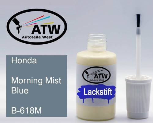 Honda, Morning Mist Blue, B-618M: 20ml Lackstift, von ATW Autoteile West.